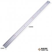 鋼直尺量程50cm；精度：1mm　